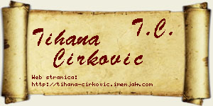 Tihana Ćirković vizit kartica